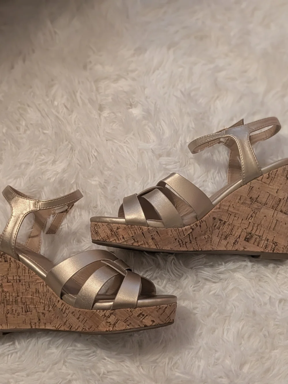 Torrid Metallic Gold Wedge Sandals - Women's